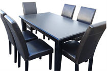 BLACK DINING SUITE 7PC