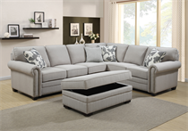 GEORGE FABRIC CORNER LOUNGE SUITE WITH OTTOMAN