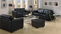 METRO LEATHER LOUNGE SUITE WITH OTTOMAN